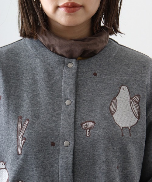 Emago カーディガン EMAGO フォレスト刺繍カーデ レディース