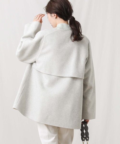 グレディブリリアン　アウター　コート Gready Brilliant アウター リバー配色クルーAラインコート