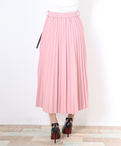 miniministore スカート プリーツスカート ロング ベルト付き