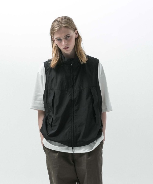 希少★90s ヴィンテージ シワ加工 プリーツ加工 リバーシブル ベスト ジレ SLICK ベスト ジレ 「SLICK/スリック」Vintage Taffeta Utility