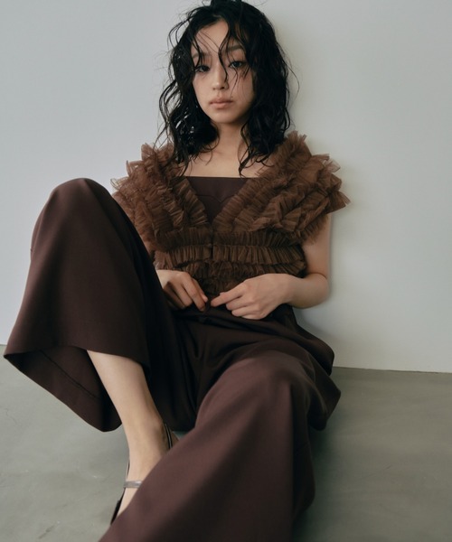 ANDRESD パンツドレス チュールベストオールインワンドレス / tulle