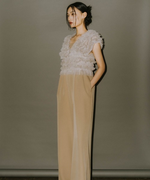 Andresd オールインワンドレス MIMIMEMETE チュールブラウス ANDRESD パンツドレス チュールベストオールインワンドレス / tulle