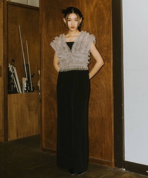 ANDRESD パンツドレス チュールベストオールインワンドレス / tulle