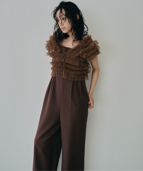 パンツドレス チュールベストオールインワンドレス / tulle vest all in one dress