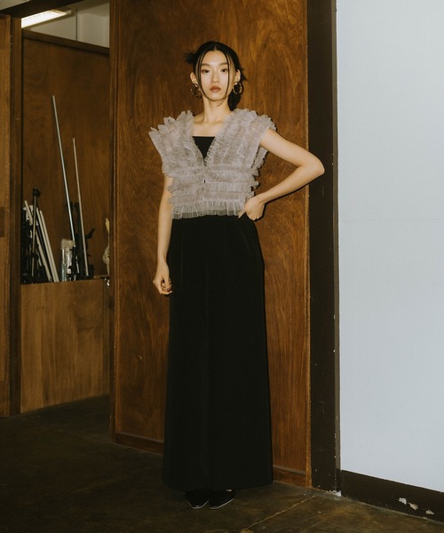 tulle vest all in one dress / チュールベストオールインワンドレス  
