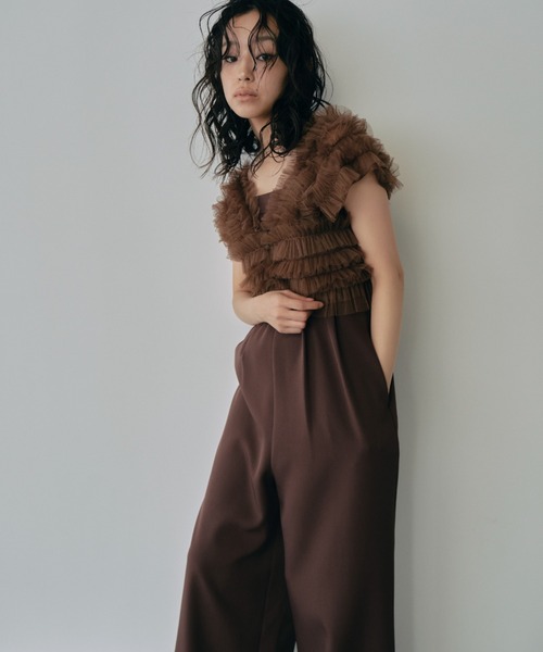 ANDRESD パンツドレス tulle vest all in one dress / チュール
