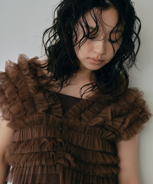 ANDRESD パンツドレス tulle vest all in one dress / チュール