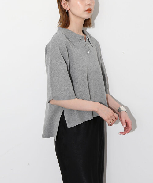 ニット ミラノリブ ニットポロシャツ レディース : 82970944  