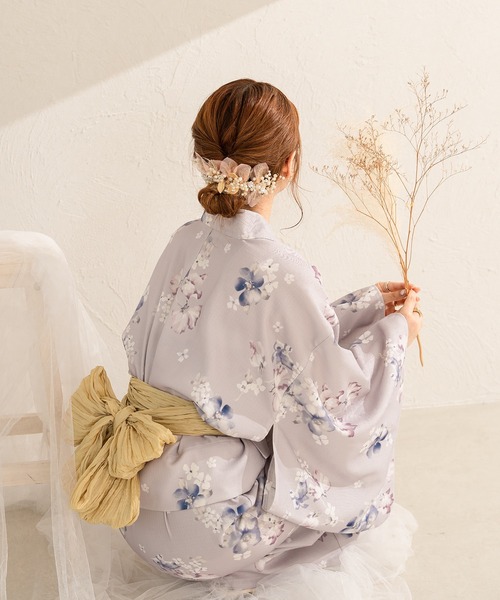 花柄浴衣・帯・下駄・バッグセット Tika 浴衣 レディース 20代 30代 40代 浴衣セット 安い セット
