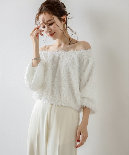 seyto】シースルージャガードフリンジシャツ　2way オーバーサイズ seyto（セイト）の「See through jacquard fringe shirt