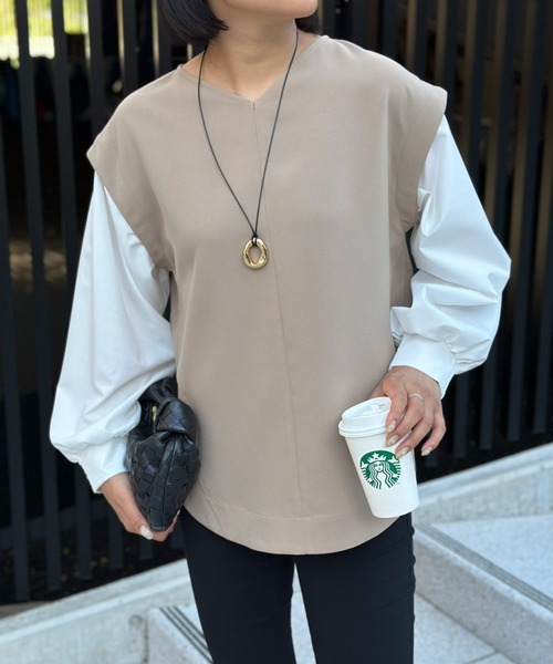 tシャツ シャツスリーブレイヤードプルオーバー レディース Emma Taylor tシャツ シャツスリーブレイヤードプルオーバー