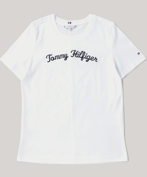 トミー ヒルフィガー   レギュラースクリプトクルーネックTシャツ （ホワイト） TOMMY HILFIGER tシャツ レギュラースクリプトクルーネックT