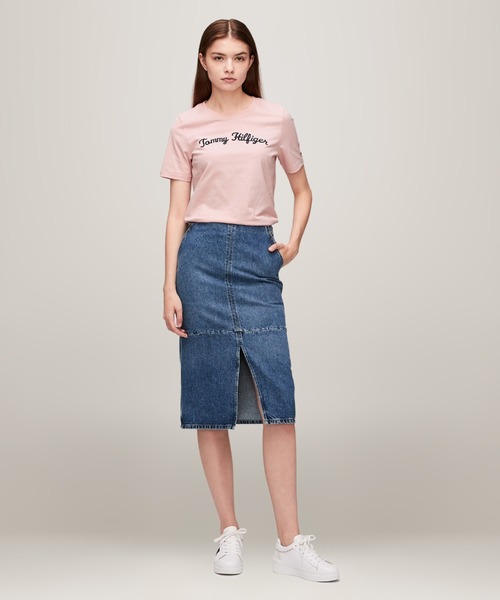 tシャツ レギュラースクリプトボーダーTシャツ レディース レギュラースクリプトボーダーTシャツ | トミー ジーンズ