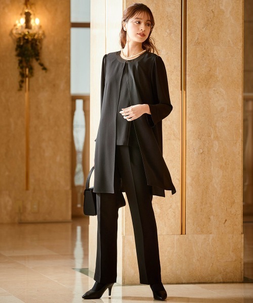 ニッセン（nissen） セットアップ 「喪服・礼服」洗える防しわロング