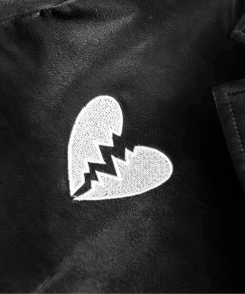 LA POMME petit｜Heart Motif PU Leather Jacket/ハートモチーフ