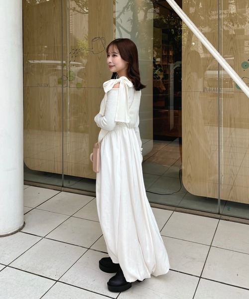muguet ワンピース 「オケージョン対応」バルーンロングワンピース 