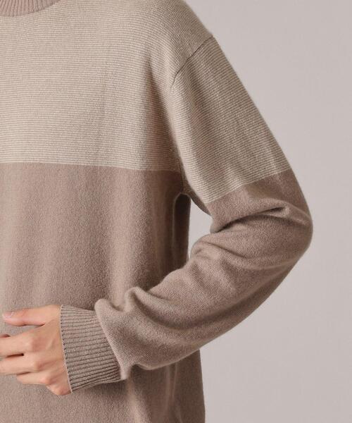 TAKEO KIKUCHI セーター ニット 「洗えるカシミヤ」微塵ボーダー