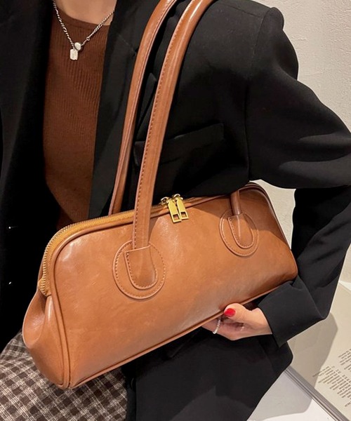 風景柄レザーボストンバッグ florist（フローリスト） ボストンバッグ レザーライク横長ボストン