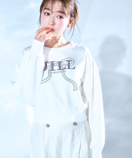 JILL by JILLSTUART ビッグリボンロゴ刺繍スウェット ジルバイジルスチュアート JILL by JILLSTUART ビッグリボンロゴ