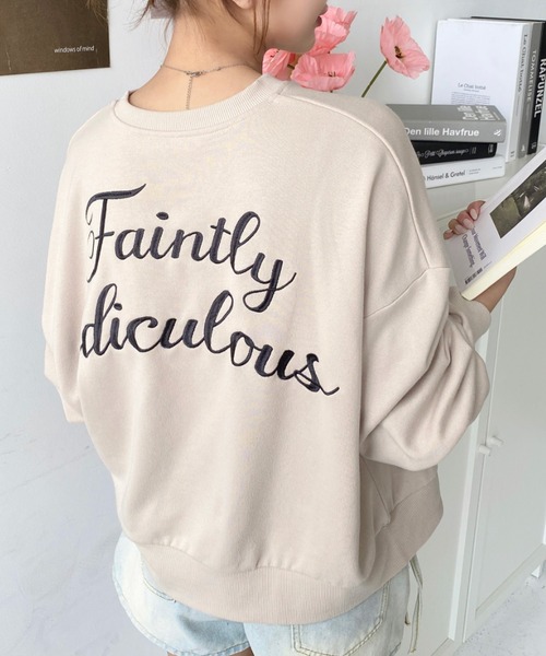 moment+ トレーナー スウェット 裏毛バックロゴ刺繍スウェットプル