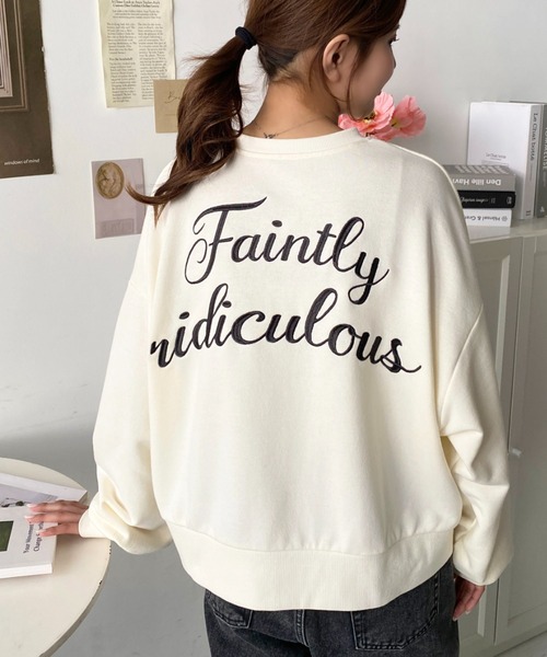 moment+ トレーナー スウェット 裏毛バックロゴ刺繍スウェットプル