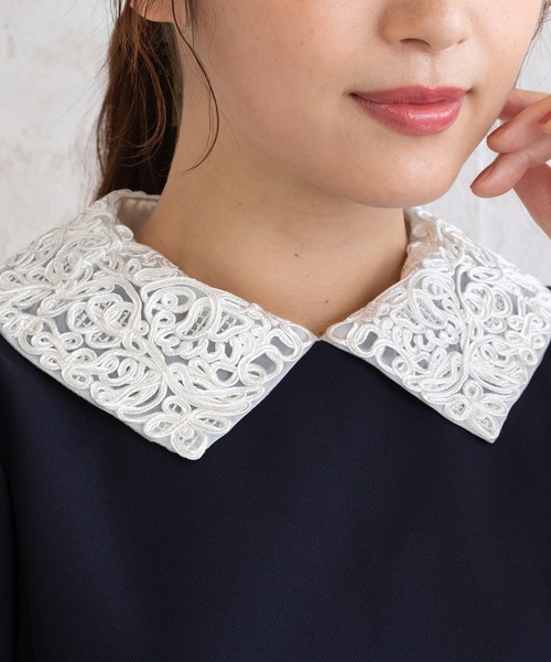 Rose Tiara（ローズティアラ） ワンピース コード刺繍襟ワンピース