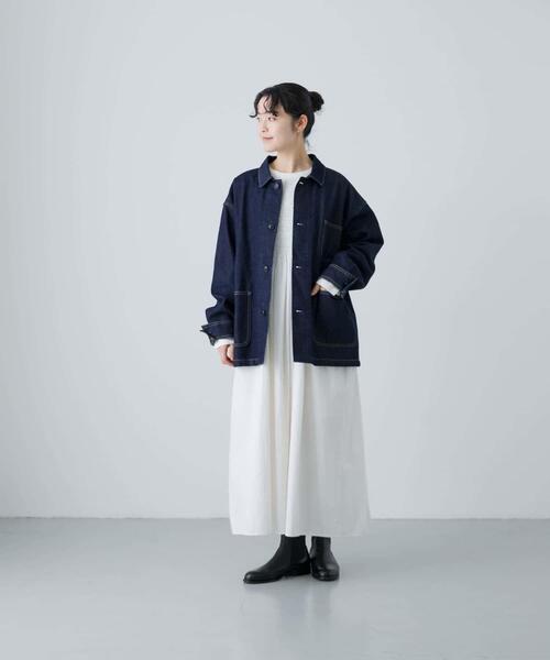 【美品】かぐれ　デニムカバーオール　サイズ1 かぐれ カバーオール 「ユニセックス」デニムカバーオール レディース