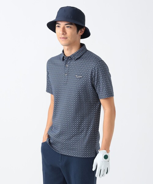 BEAMS GOLF ポロシャツ PURPLE LABEL / 小紋柄 ジャカードシャツ