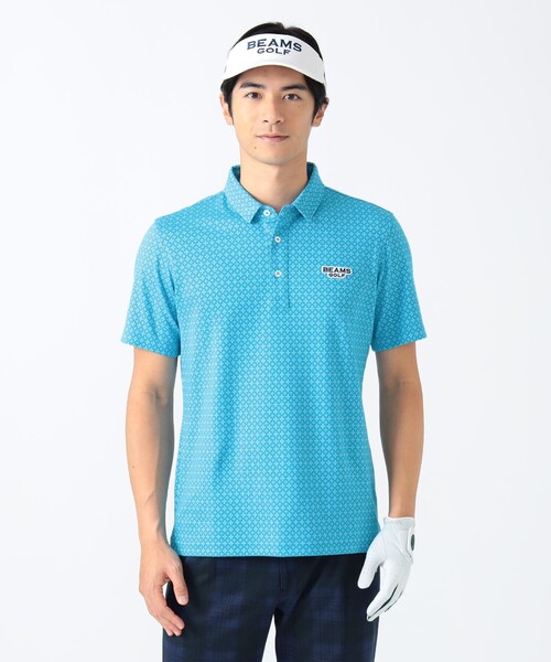 BEAMS GOLF ポロシャツ PURPLE LABEL / 小紋柄 ジャカードシャツ