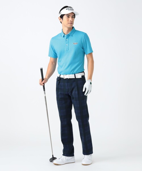 BEAMS GOLF ポロシャツ PURPLE LABEL / 小紋柄 ジャカードシャツ