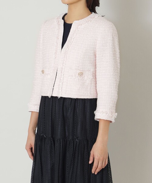 TO BE CHIC ツイードジャケット ファンシーツイードノーカラー ジャケット(ジャケット)｜TO BE
