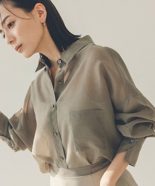 anuans（アニュアンス） ブラウス シャツ ミニマルシアーオーバー