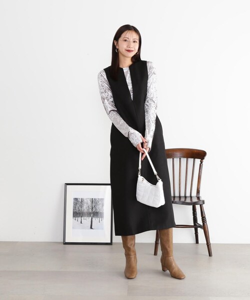 [N.(N. Natural Beauty Basic)] трикотажный джемпер с длинным рукавом MEDIUM хаки женский 