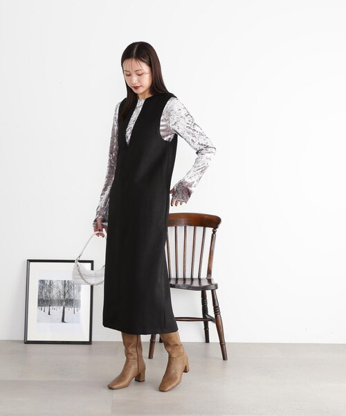 [N.(N. Natural Beauty Basic)] трикотажный джемпер с длинным рукавом MEDIUM хаки женский 