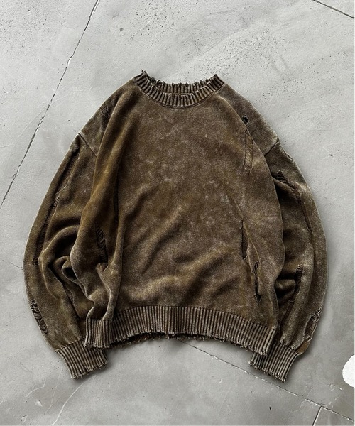 ヴィンテージライクダメージニット メンズ レディース / S Perushu セーター ニット Vintage Like Damage Knit