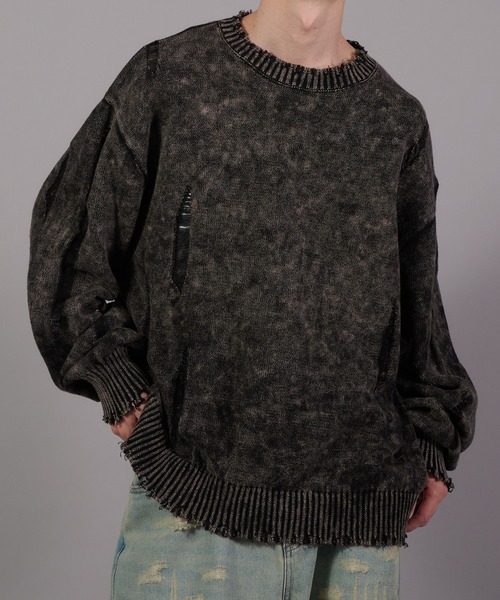 Perushu セーター ニット Vintage Like Damage Knit ヴィンテージ