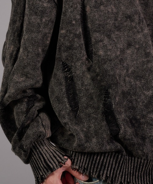 Perushu セーター ニット Vintage Like Damage Knit