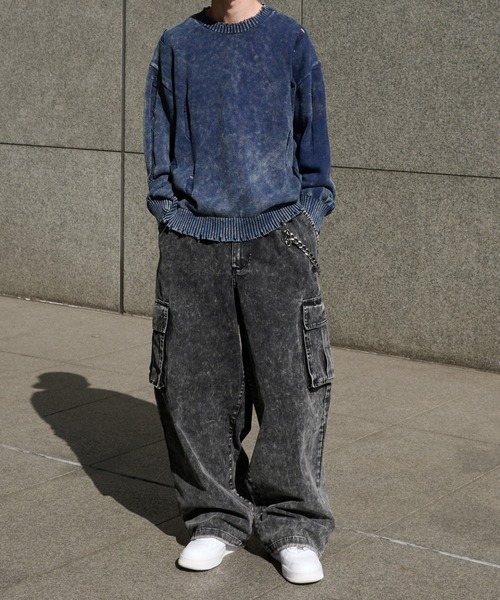 Perushu セーター ニット Vintage Like Damage Knit