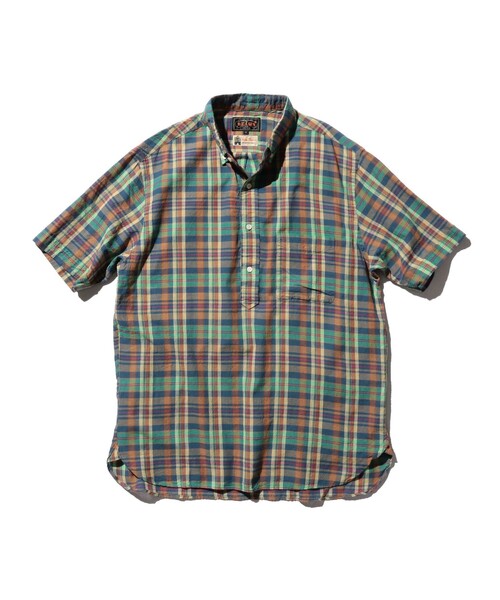 BEAMS+ シャツ マドラスチェック ボタンダウン プルオーバー