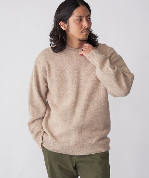 PIUIGUALE3 ベージュ 長袖セーター AOYAMA 【洋服の青山】Vネック