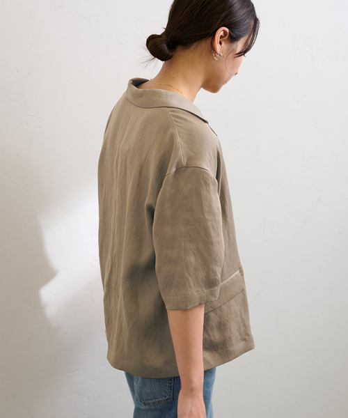 【新品】【2024SS】FRAMeWORK ハーフスリーブジャケット ベージュ FRAMeWORK｜ハーフスリーブジャケット | Rakuten Fashion(楽天