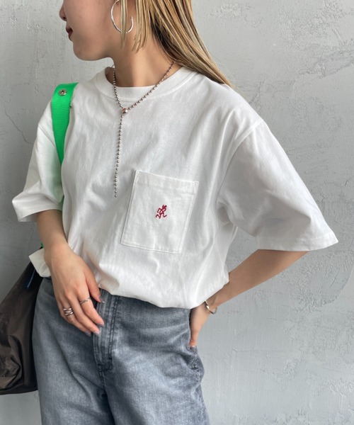 tシャツ 「GRAMICCI/グラミチ」 ワンポイント刺繍ロゴ ショートスリーブポケットTシャツ レディース メンズ