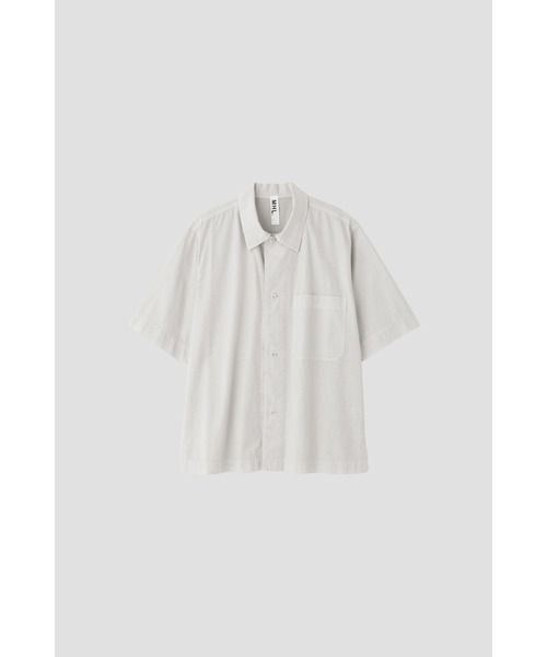 MHL.◆24SS/ORGANIC COTTON SHIRTING/半袖シャツ/1/コットン/BRW/595-4152511 MHL.(エムエイチエル) / 24SS/ORGANIC COTTON SHIRTING/半袖