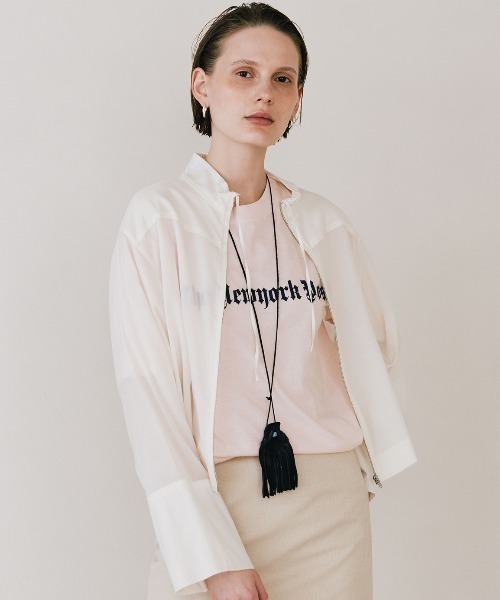 ブラウス シャツ SHEER STAND SHIRTS/シアースタンドシャツ レディース