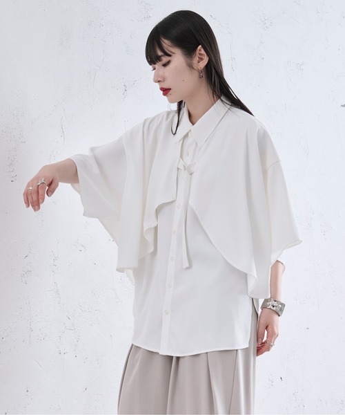 Ellno Loset（エルノロゼット） シャツ ラッフルヨークベルトツキ