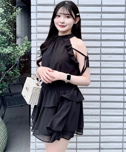 NOMAE アメスリフリルミニワンピース NOMAE チュニック アメスリフリルミニワンピース : ZOZOTOWN