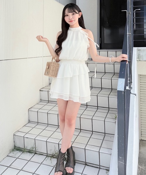 NOMAE ミニワンピース NOMAE チュニック アメスリフリルミニワンピース : ZOZOTOWN