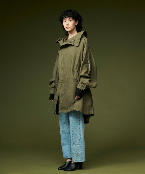 ワイドパンツ ジーンズ 「rebear by Johnbull」パッチワークワイドジーンズ メンズ レディースの画像