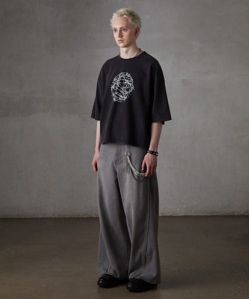 【GRANCY】グラフィックデザインリバーシブルTシャツ ブラウン M GRANCYグラフィックデザインリバーシブルTシャツM （GRANCY t