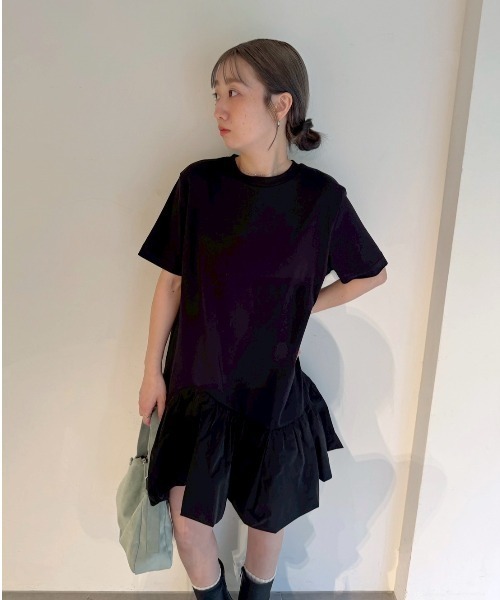 【試着のみ】【洗濯可】emmi カットドッキングミニワンピース ブラック emmi ワンピース カットドッキングミニワンピース : ZOZOTOWN Yahoo!店